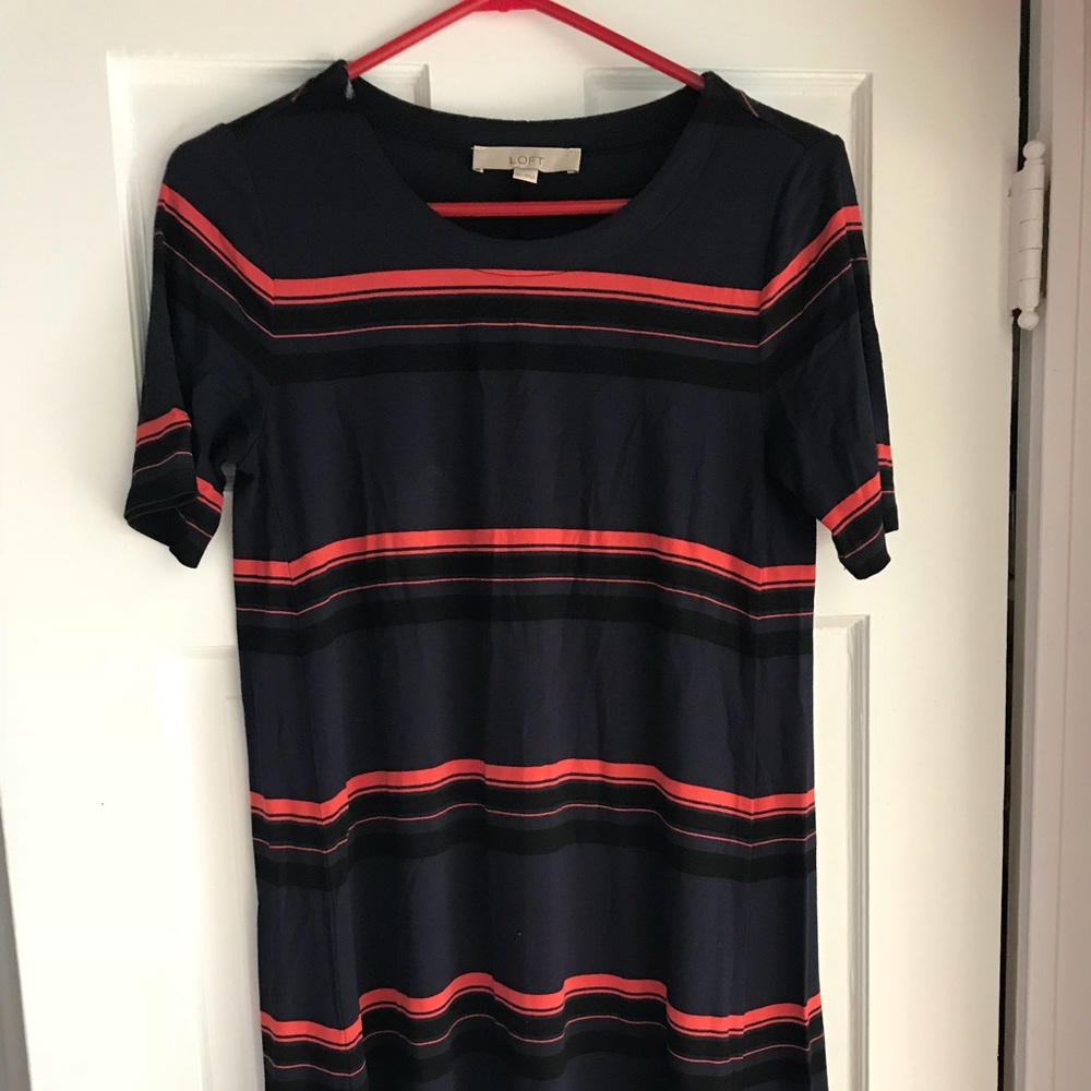 LOFT Striped T-Shirt Dress